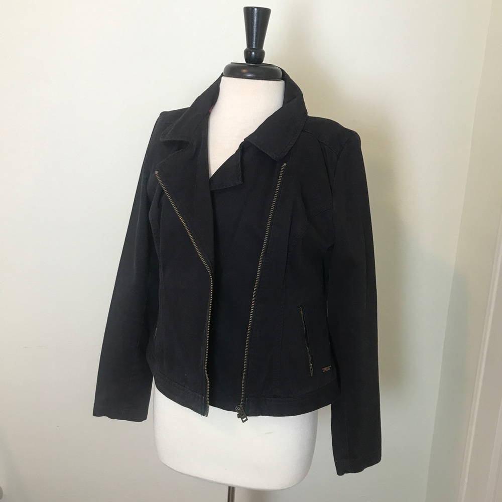 Levi's black soft denim side zip jacket